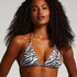 Doha Zebra Triangle Bikini Top, White