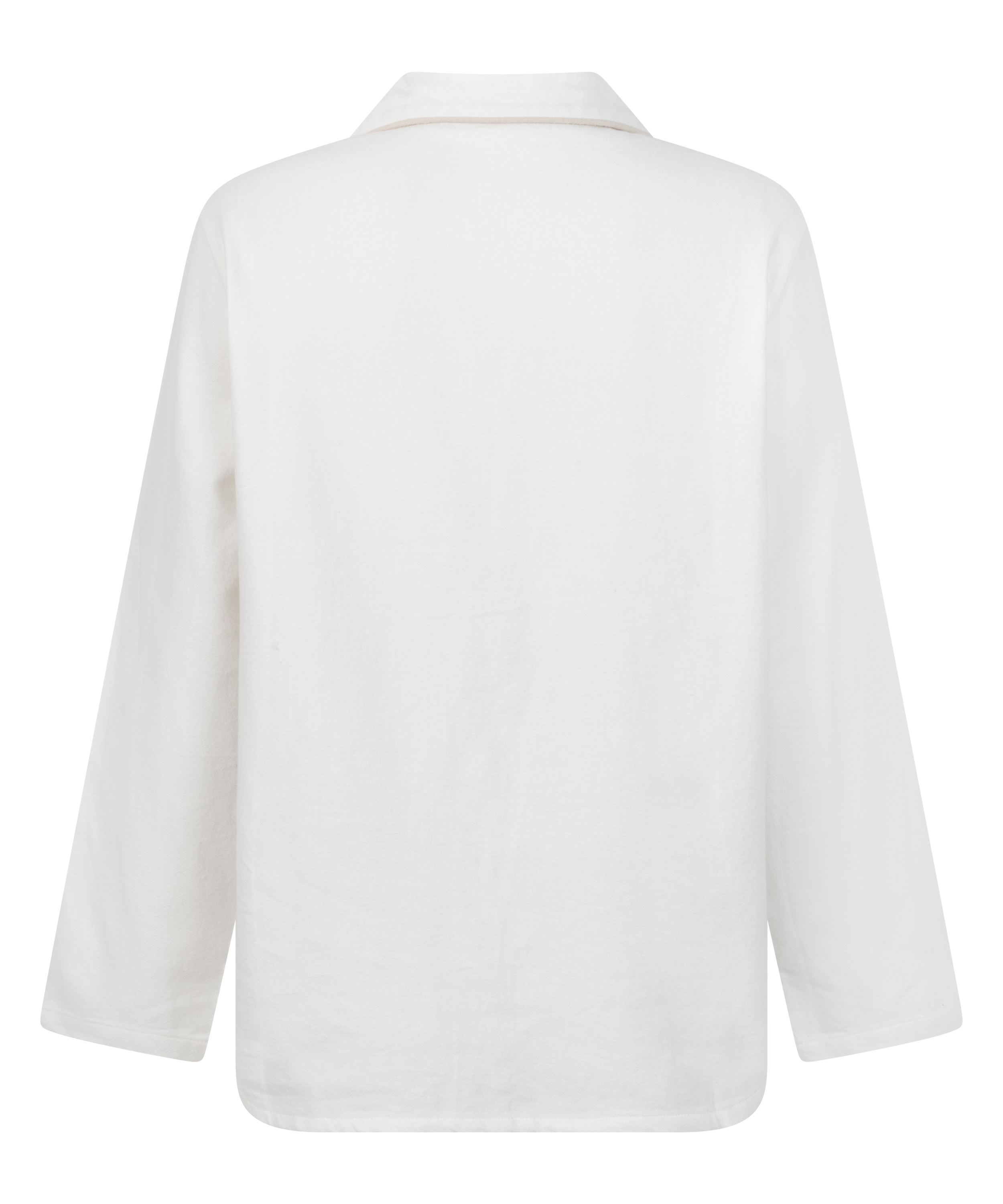 Essentials Flannel Pyjama Top, White, main