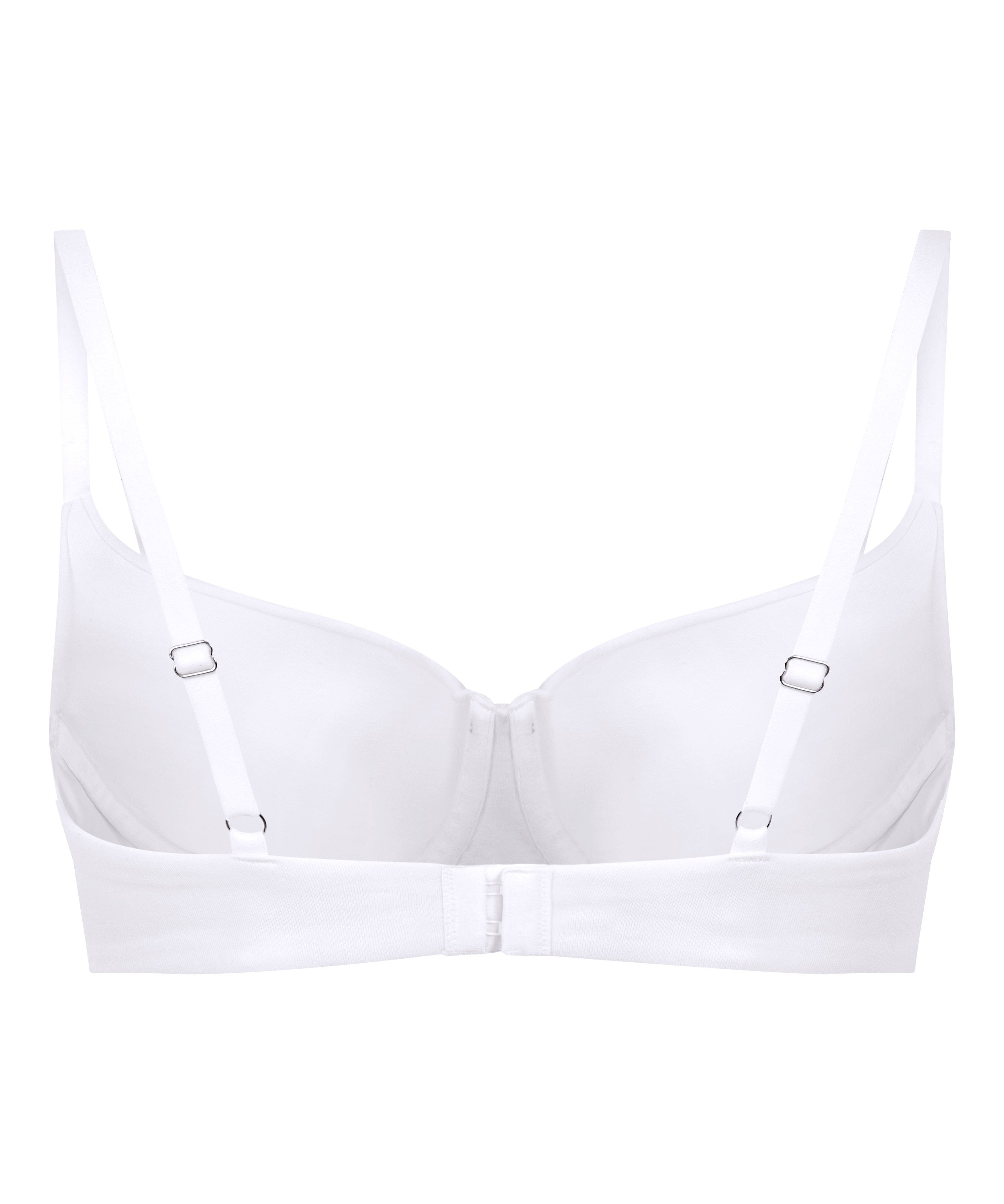 Cotton Padded Underwired Bra, White, main