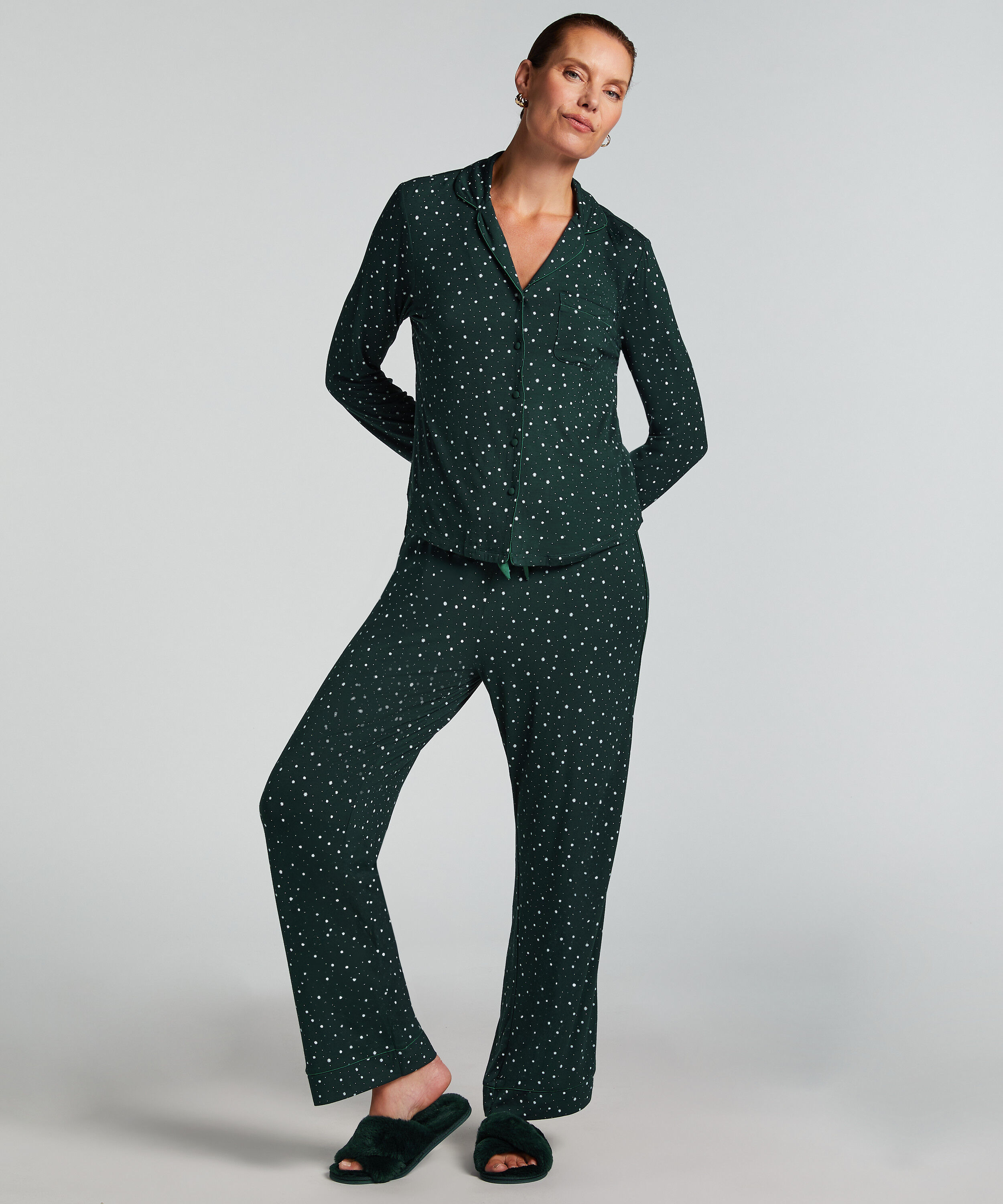 Jersey Pyjama Pants, Green