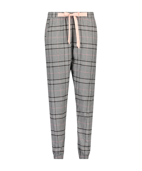 Petite Twill Check Pyjama Pants, Grey