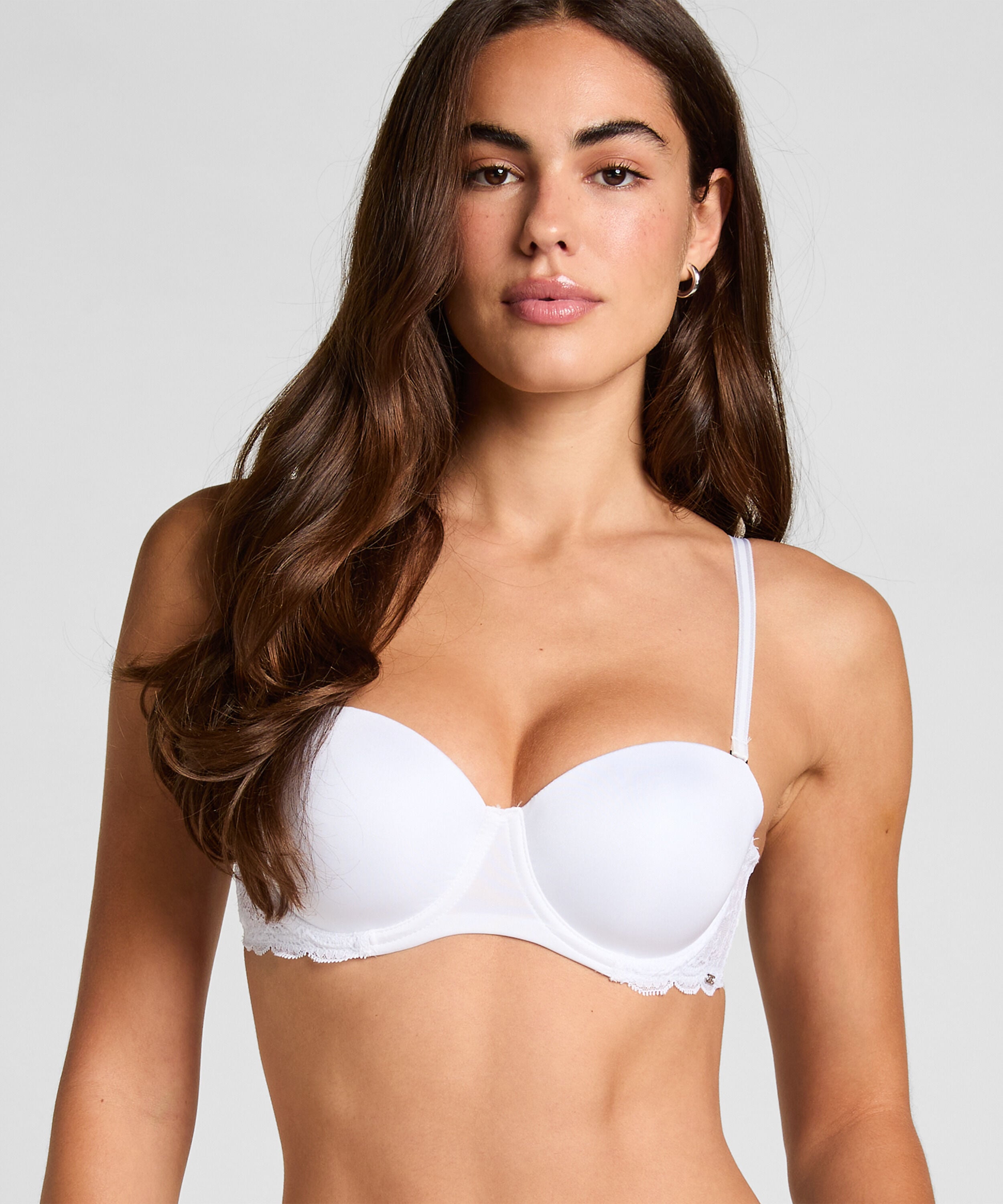Angie Padded Underwired Strapless Bra, White Angie Padded Underwired Strapless Bra, White