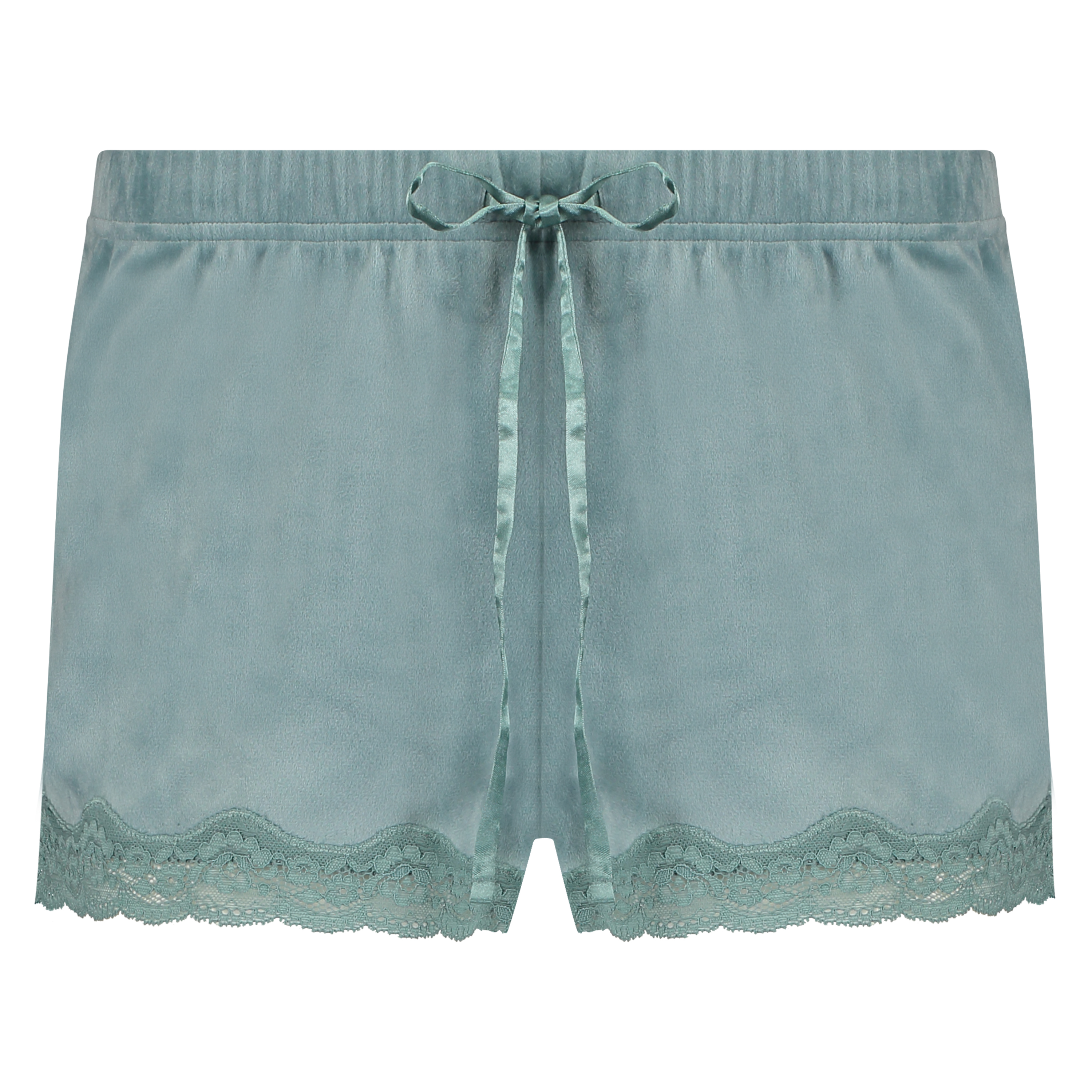 Velvet lace shorts, Green, main