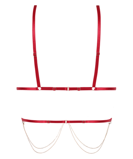 Chain Top Bralette, Red