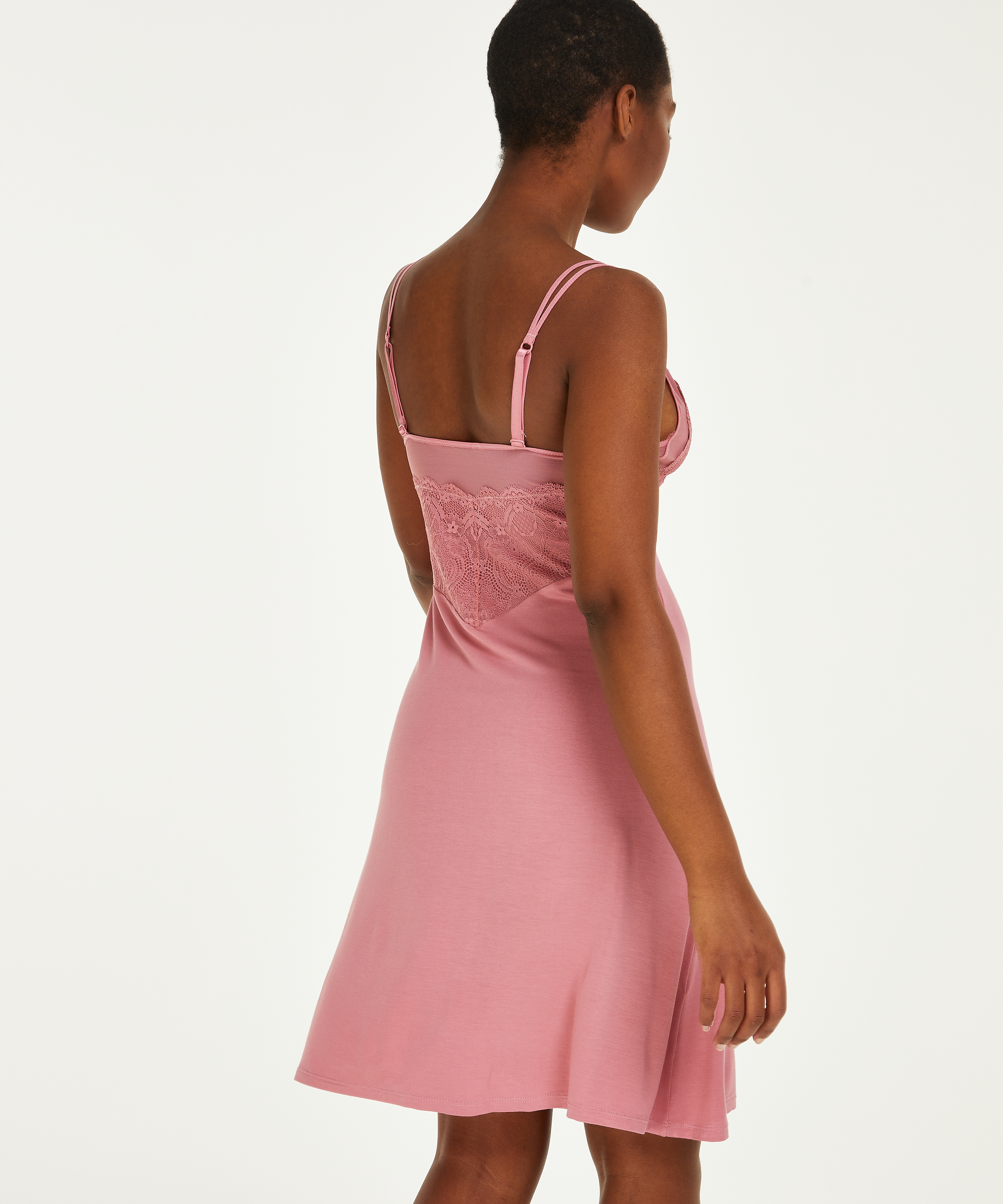 Coco jersey slip dress, Pink, main