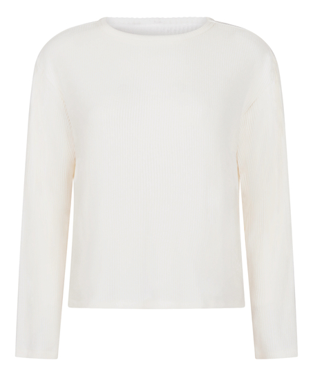 Jersey Long-Sleeved Pyjama Top, White