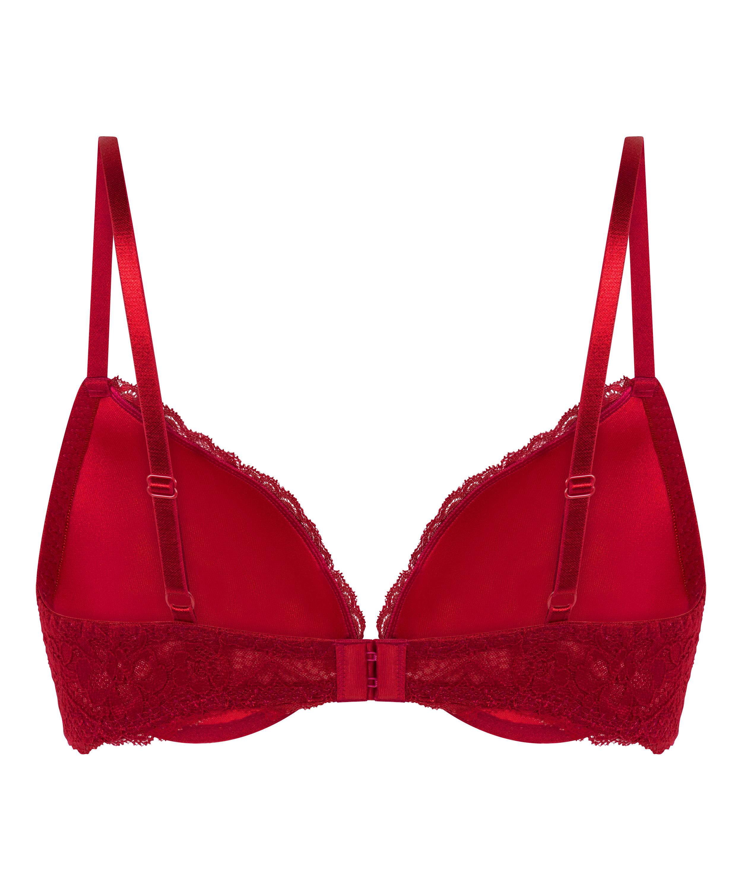 Marine Padded Underwired Push-Up Bra, Red, main