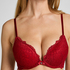 Marine Padded Underwired Push-Up Bra, Red