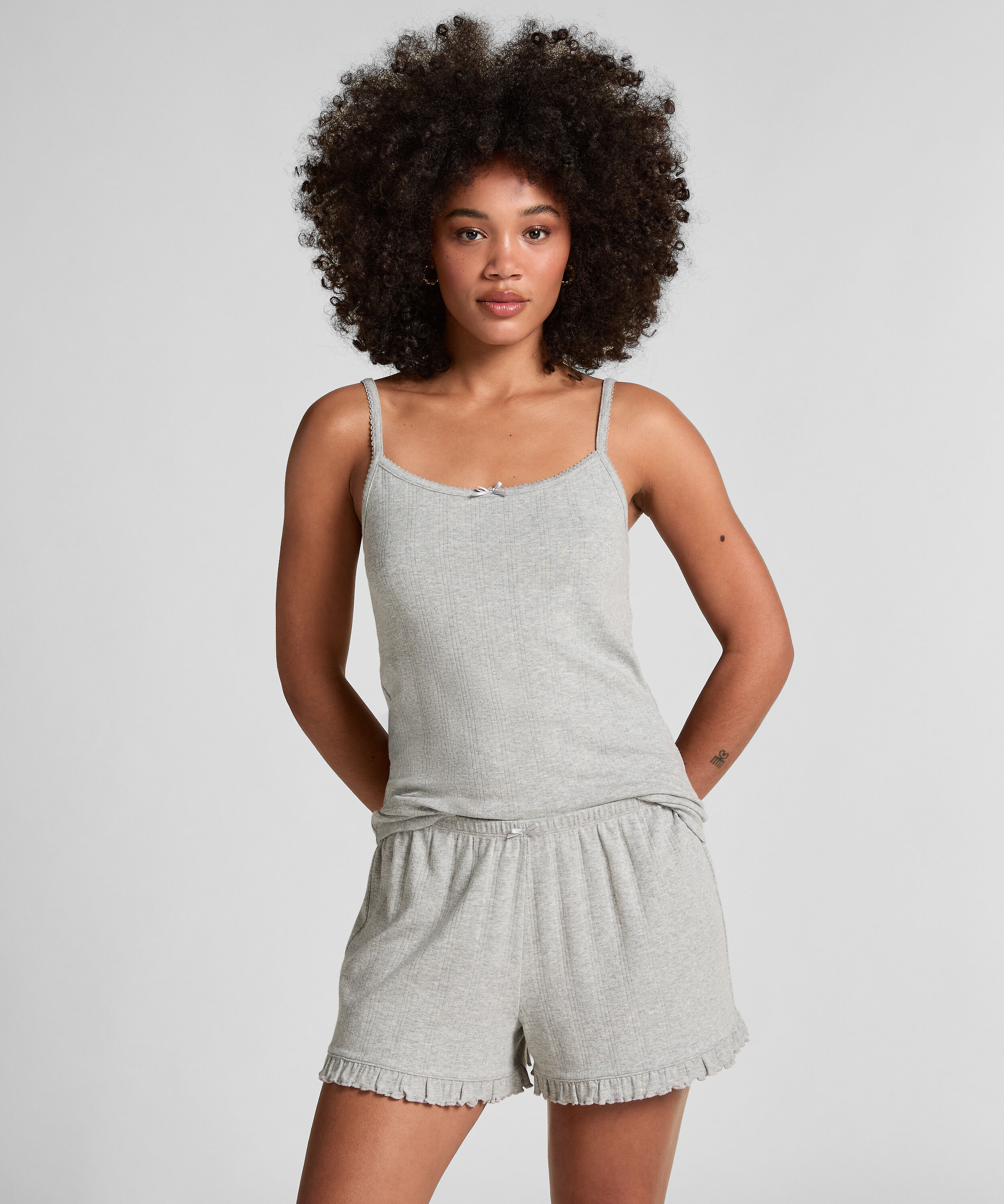 Short Pointelle, Grey Short Pointelle, Grey