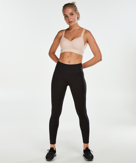 HKMX High waisted sport legging mesh, Black