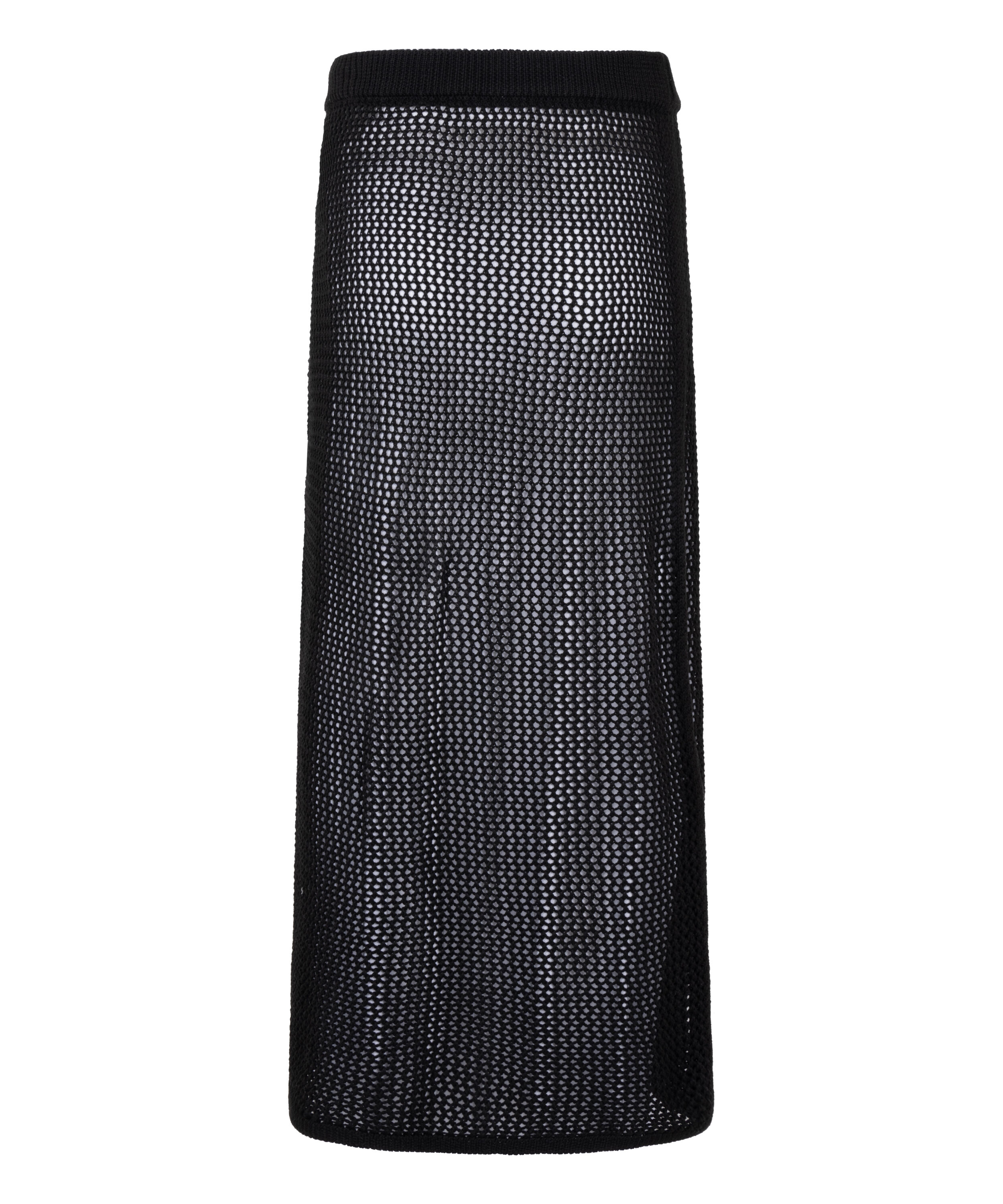 Crochet Midi Skirt, Black