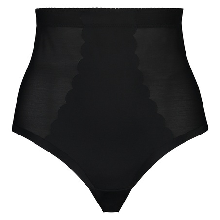 Sculpting scallop high waisted thong - Level 3, Black