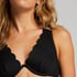 Scallop non-padded underwired bikini top, Black