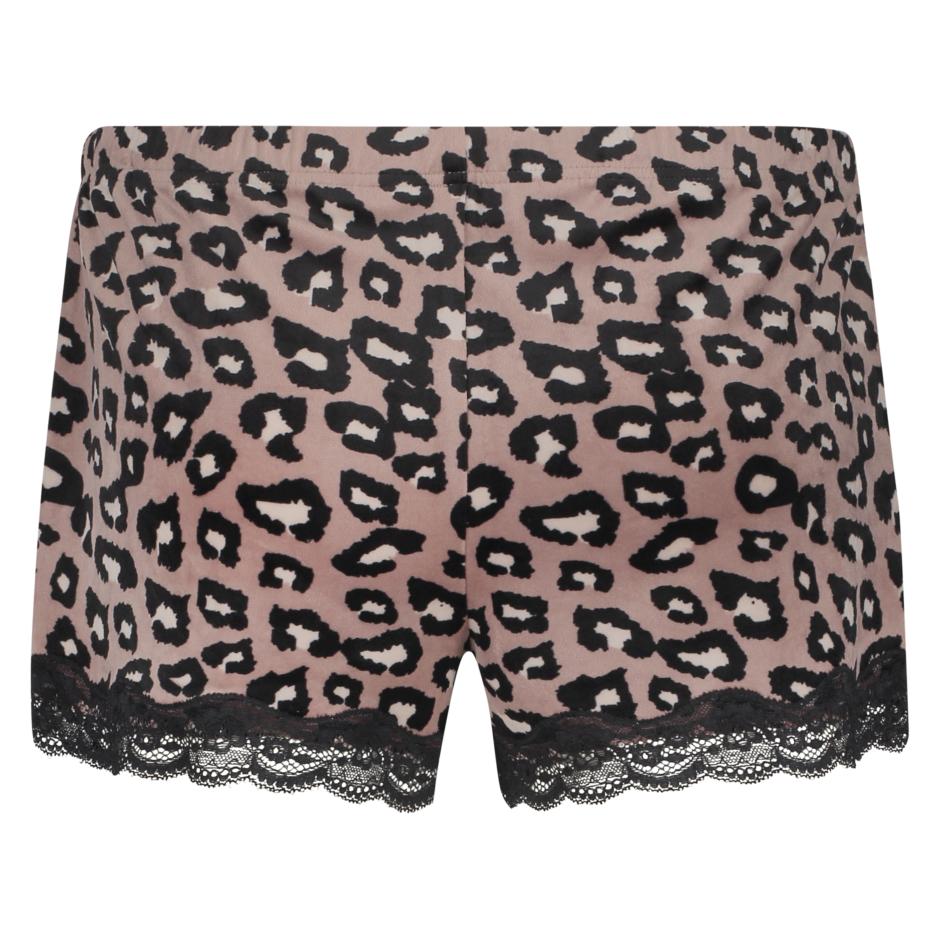 Leopard Velvet Pyjama Shorts, Pink, main
