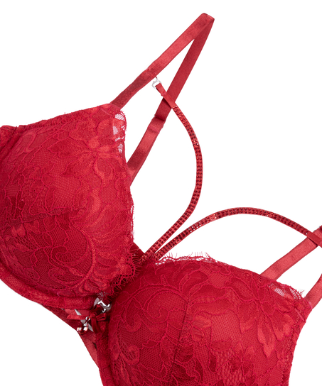 Charlotta Padded Underwired Maximizer Bra, Red