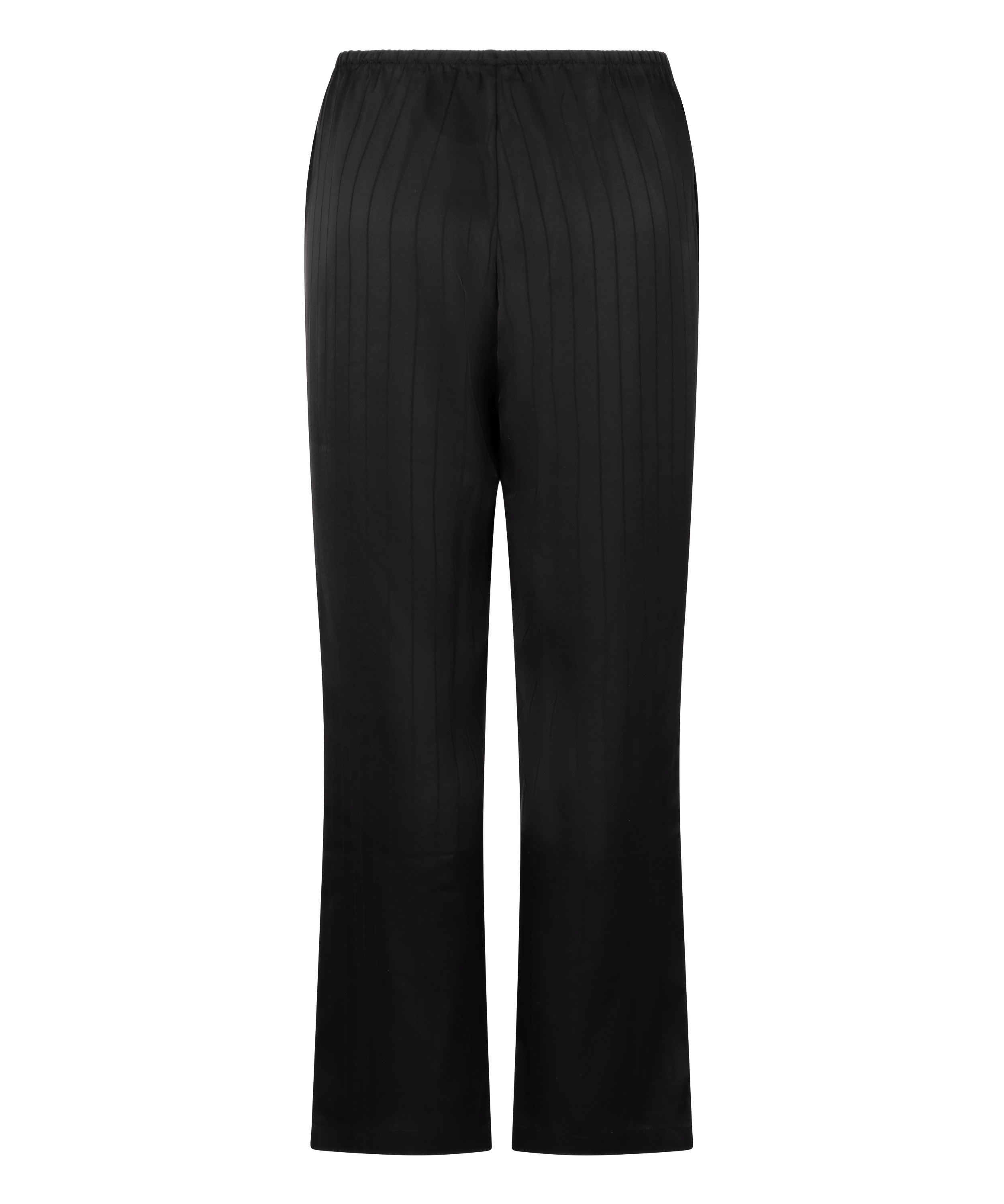 Satin Pinstripe Trousers, Black, main