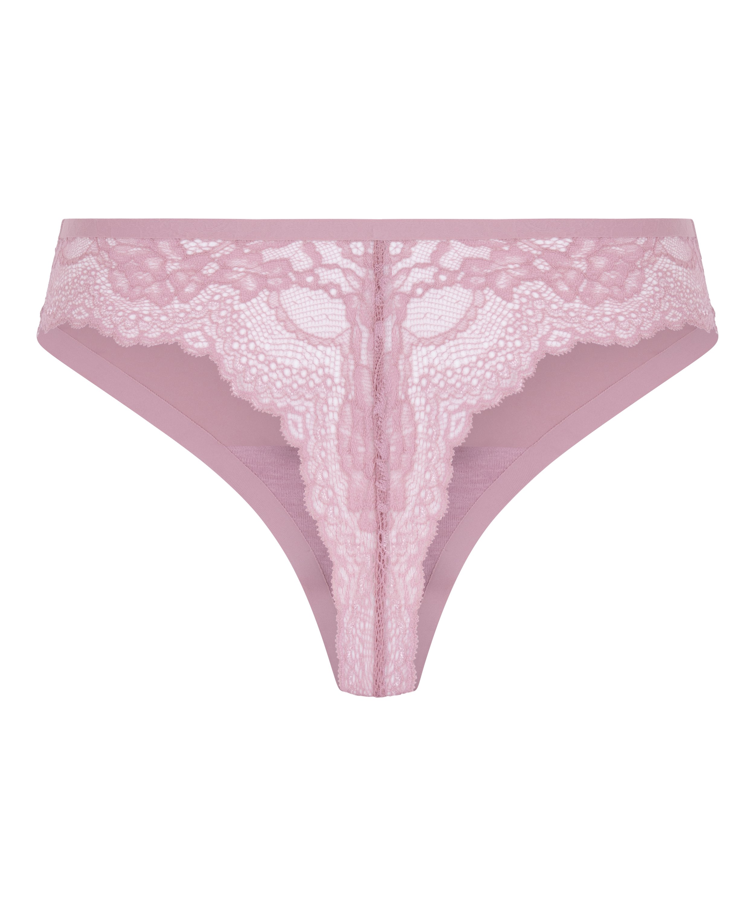 Lace Back Invisible Thong, Pink, main