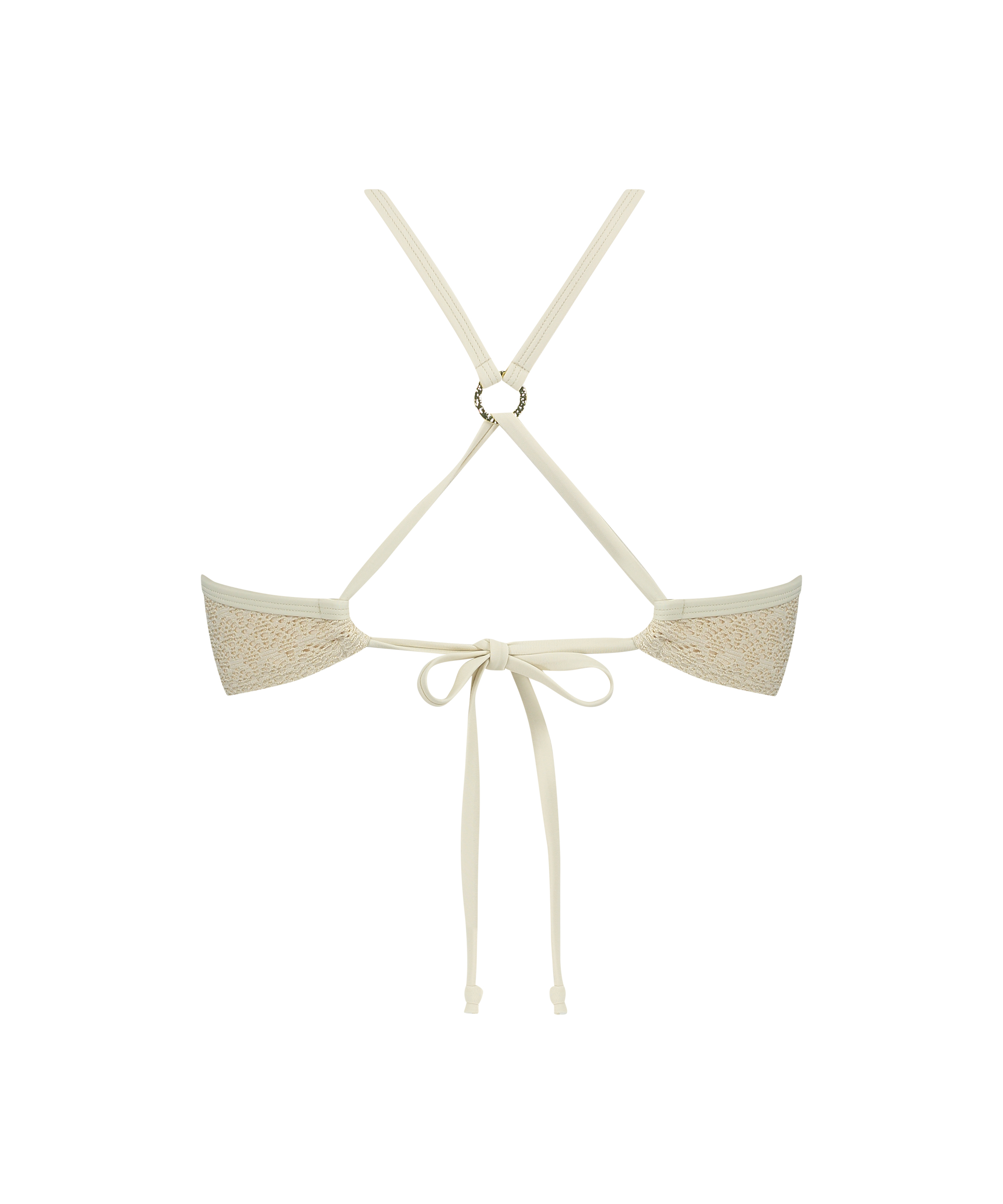 Crochet Bikini push-up Lurex Top, White, main