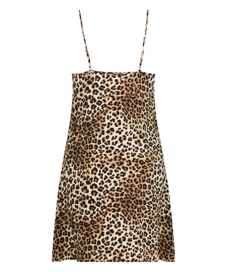 Satin Slip Dress, Black