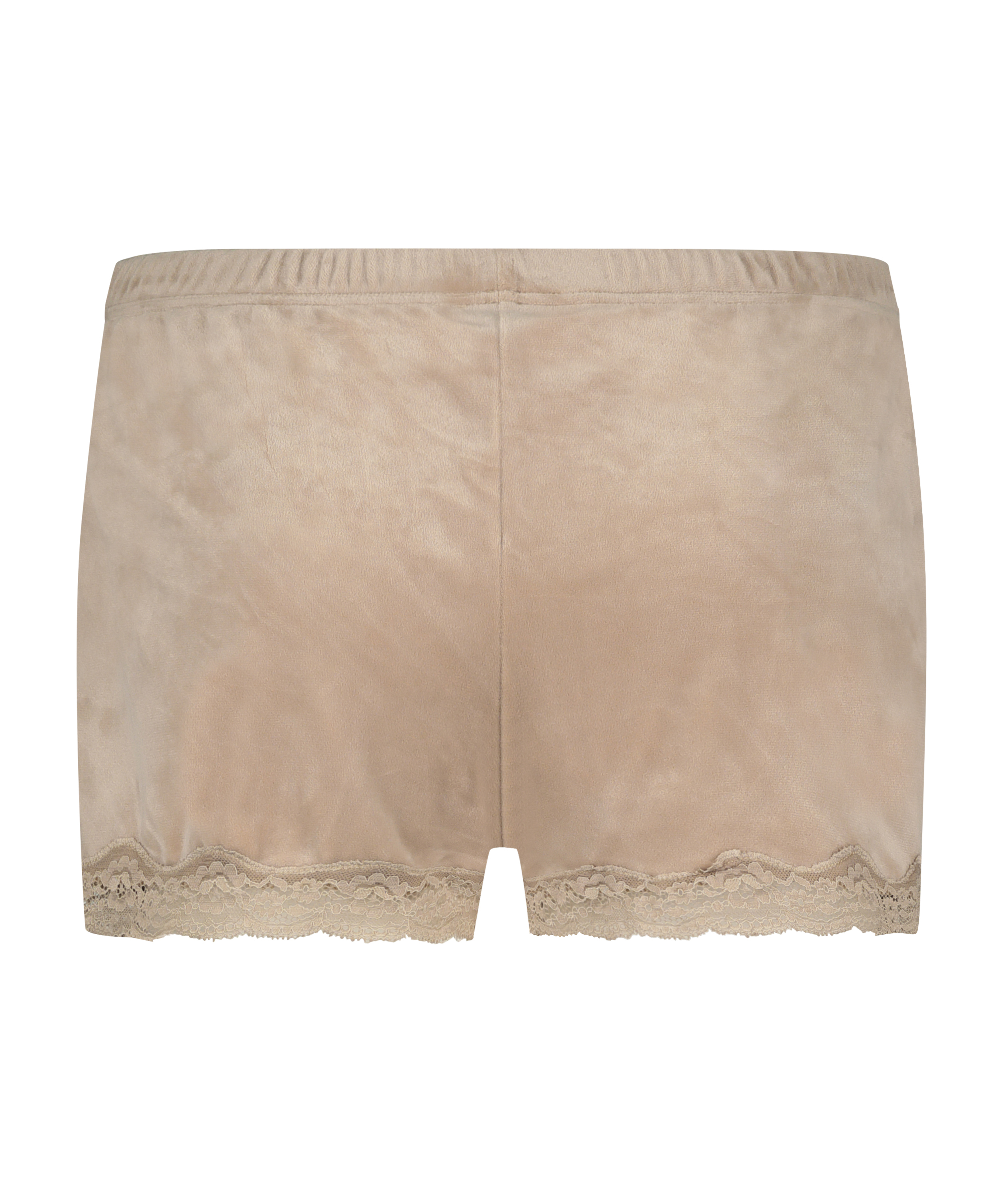 Velvet lace shorts, Beige, main
