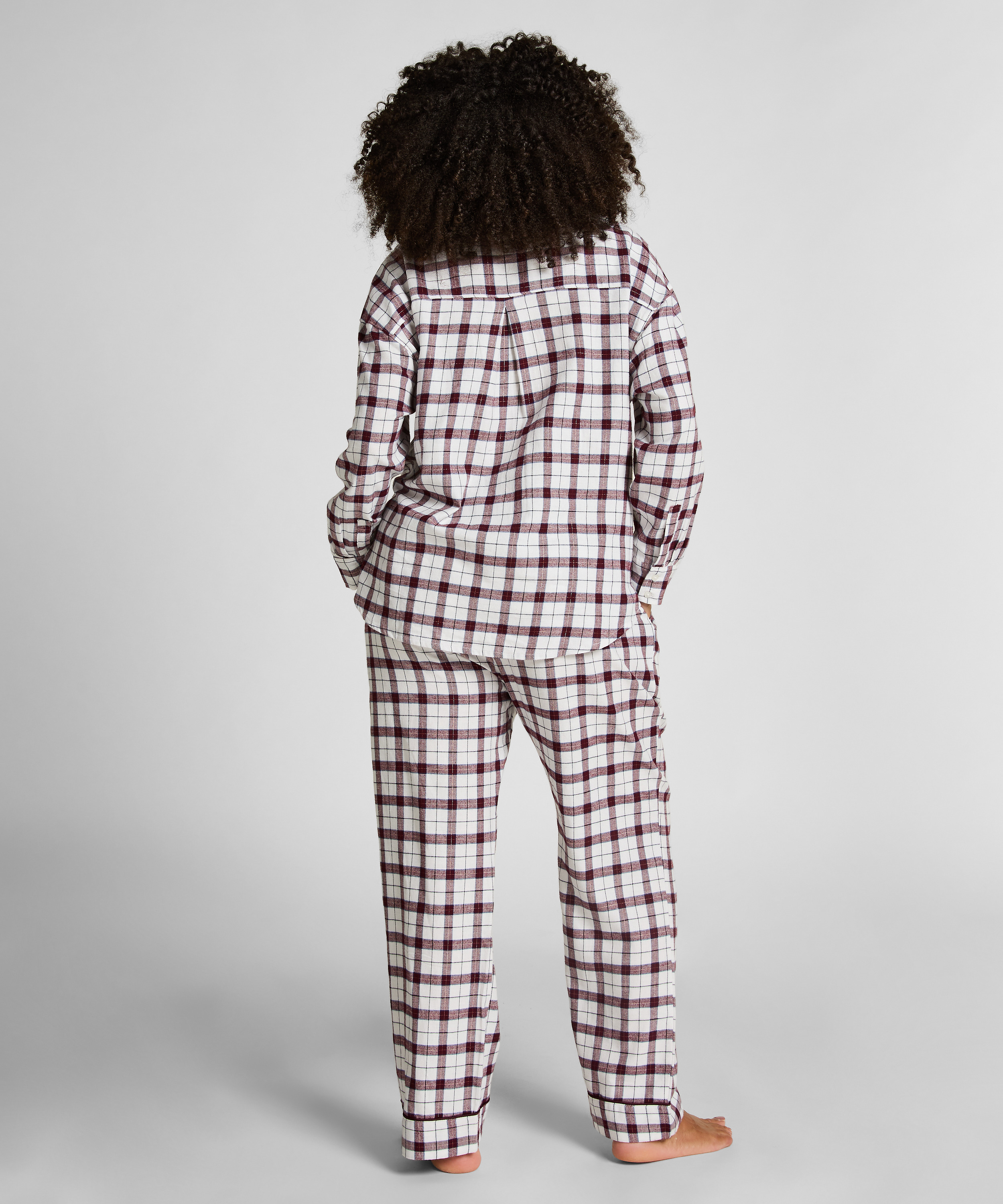 Flannel Pyjama Top, White, main