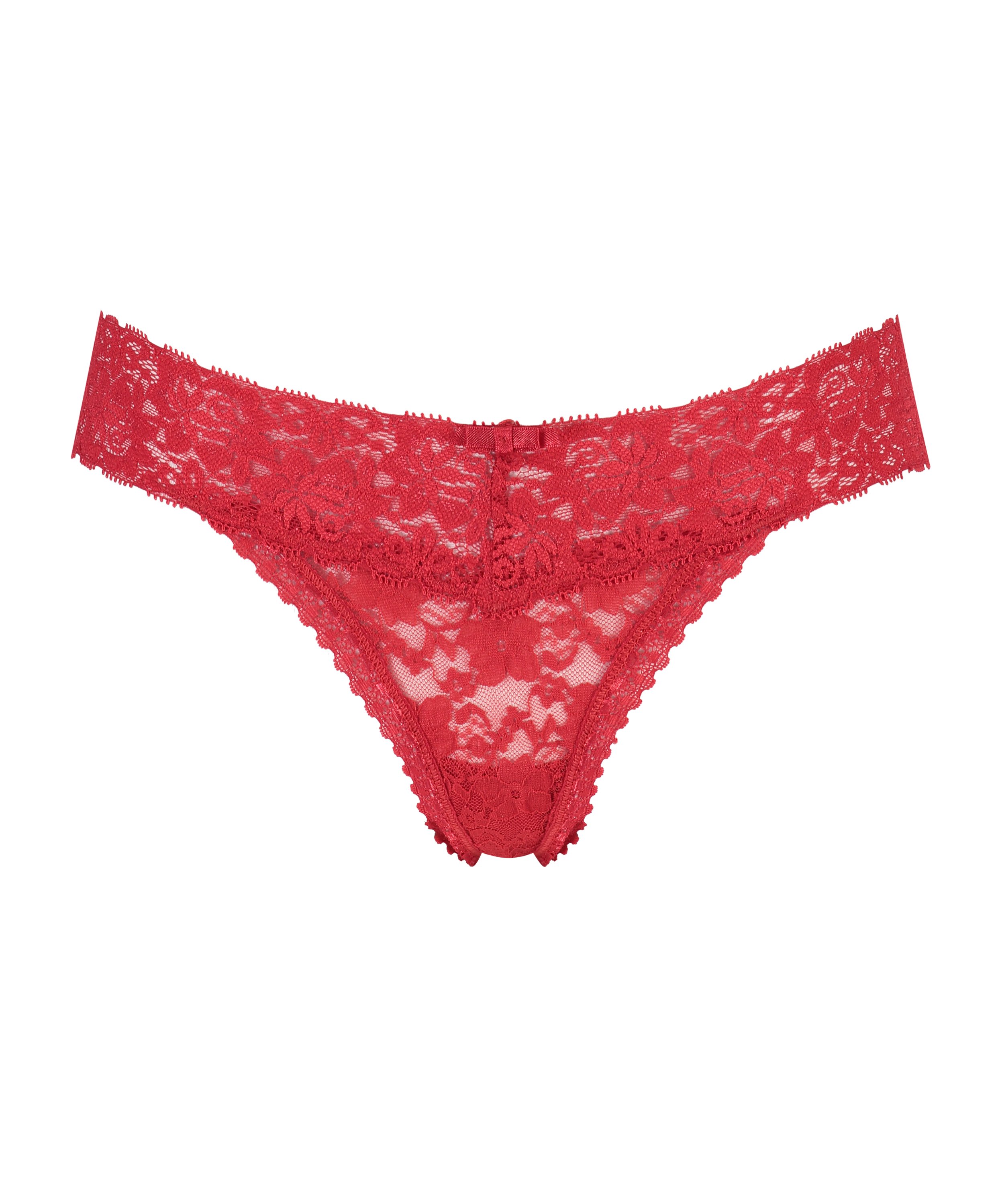 Floral Lace Thong, Red, main