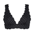 Scallop Dot triangle bikini top, Black
