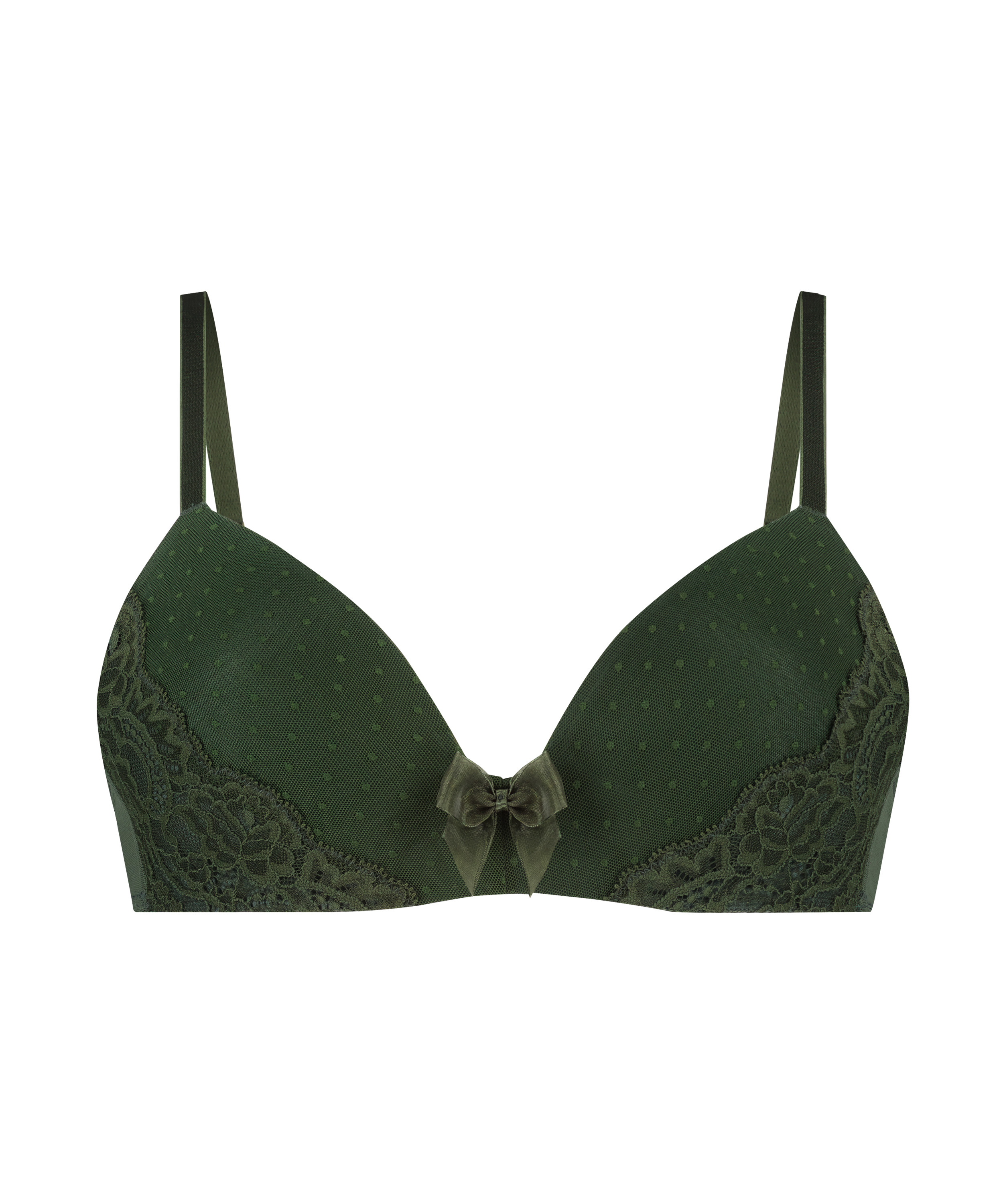 Kate Padded Non-Wired Bra, Green, main