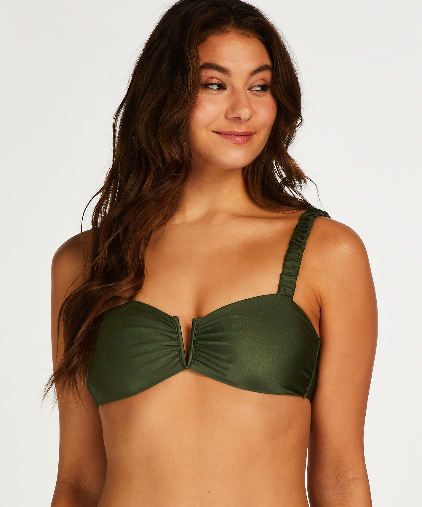 Crete Bandeau Bikini Top, Green, main