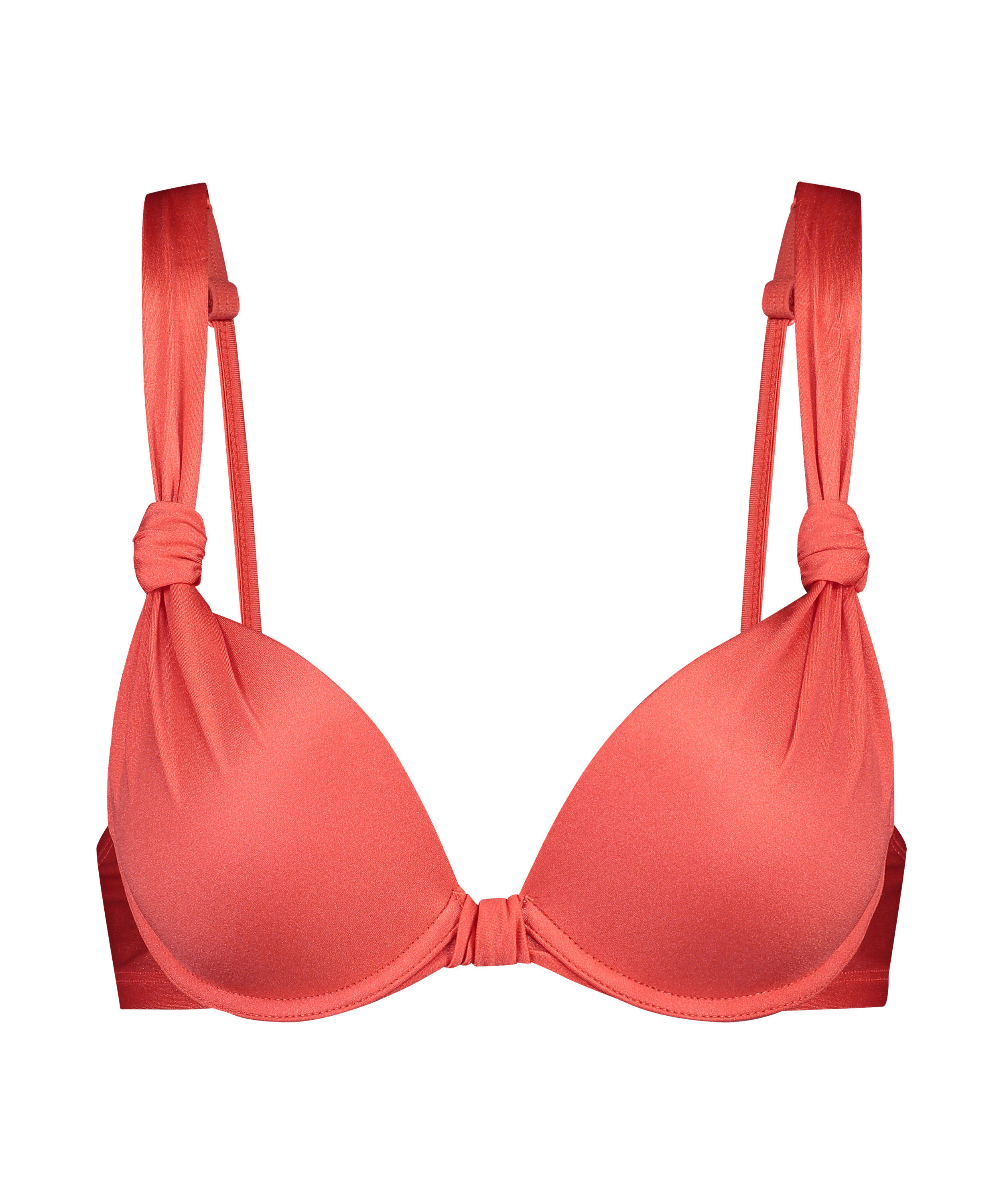 Padded underwired bikini top Luxe Cup E +, Red, main