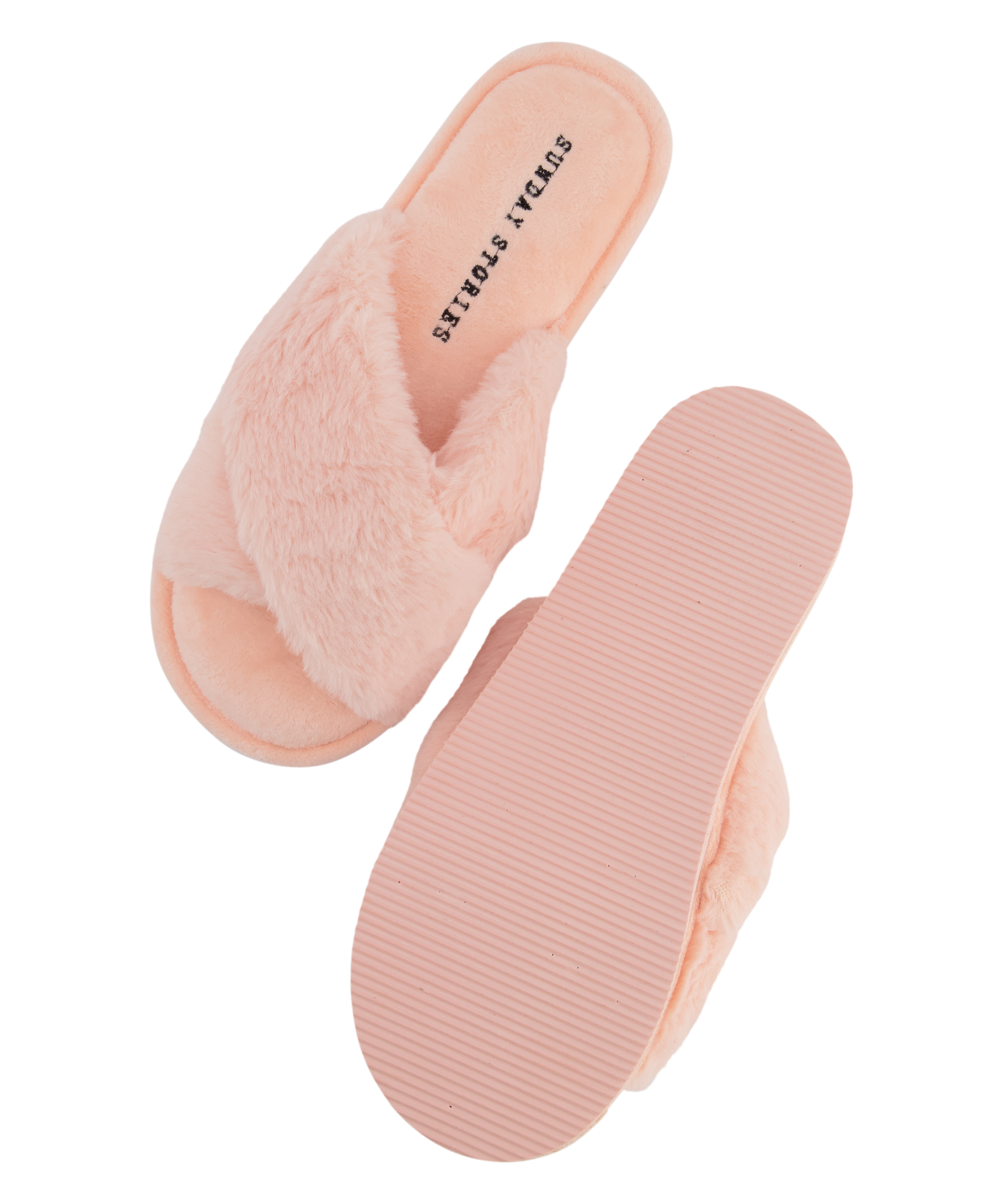 Fake Fur Slippers, Pink, main