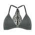 Chloe Cotton Padded Triangle Bralette, Grey