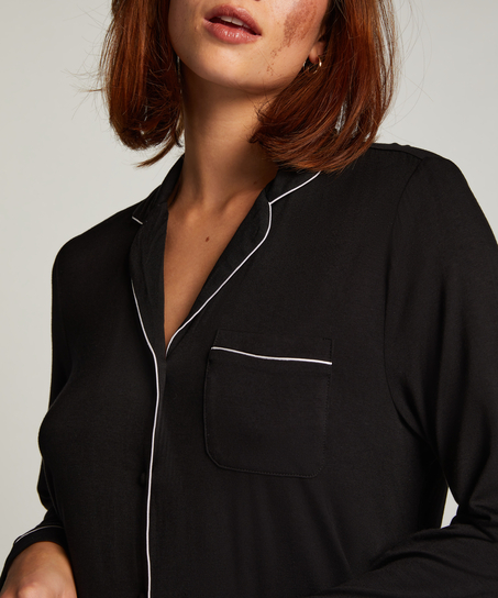 Essential Jersey Shirtdress, Black