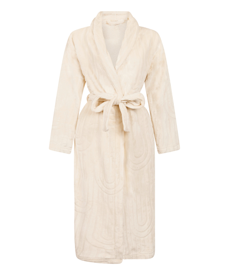 Fleece Bathrobe, White
