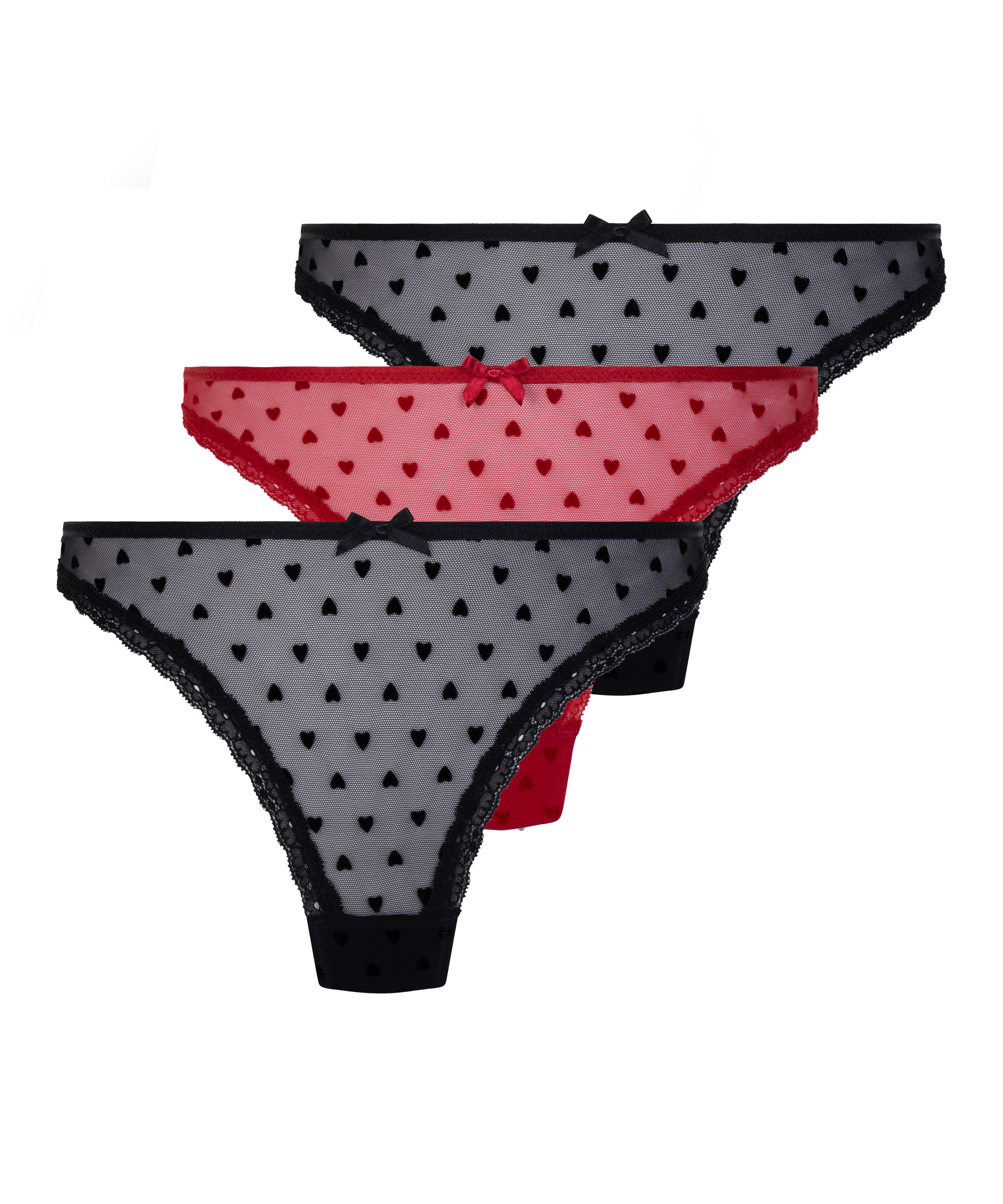3-pack Thongs, Red, main