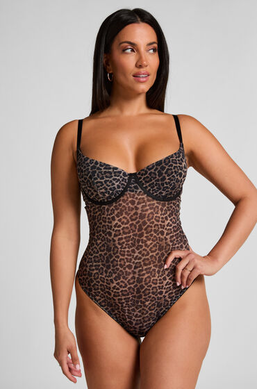 Hunkemöller Tara Leopard Body Black