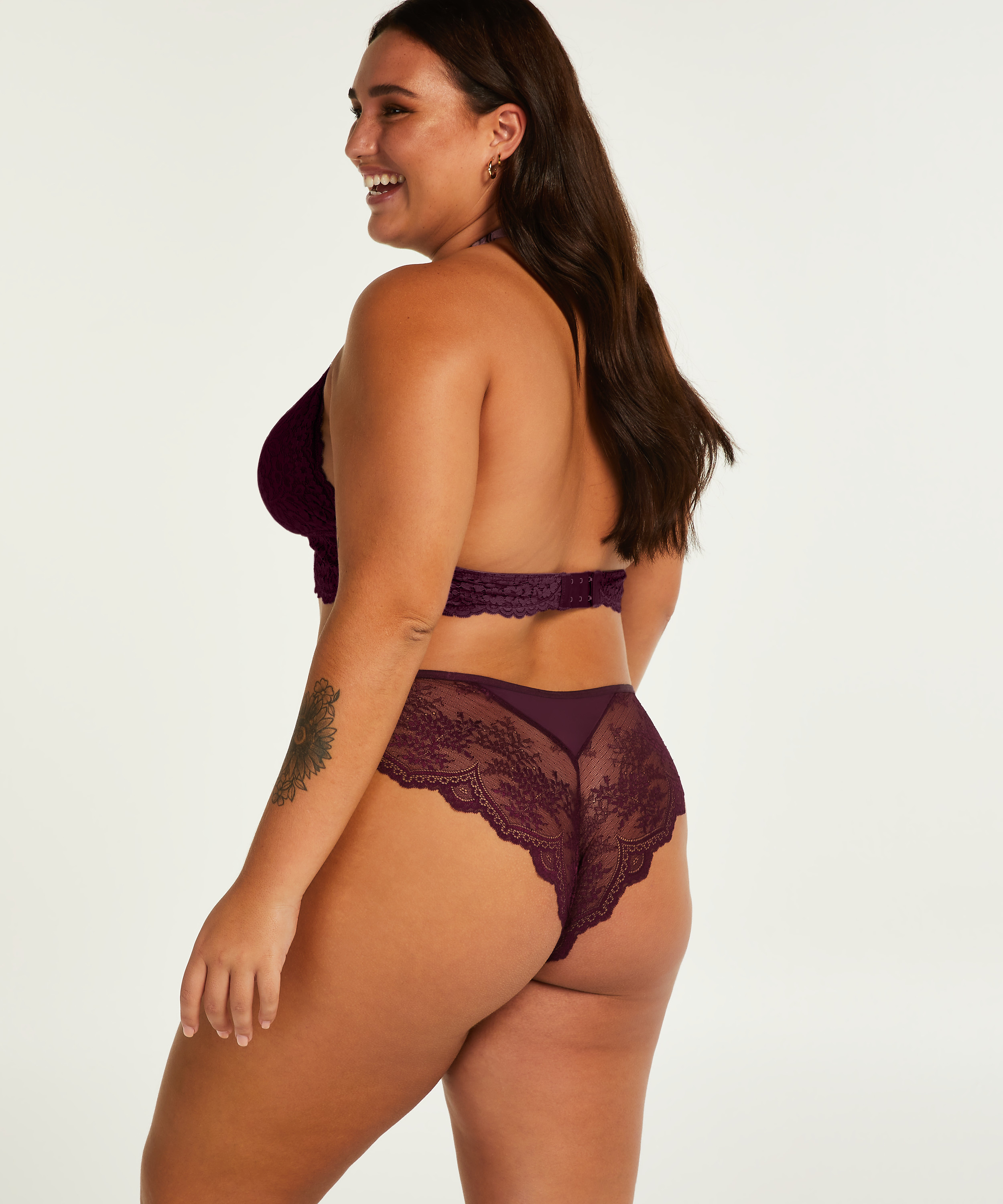 Heira High Leg Brazilian Curvy, Purple, main