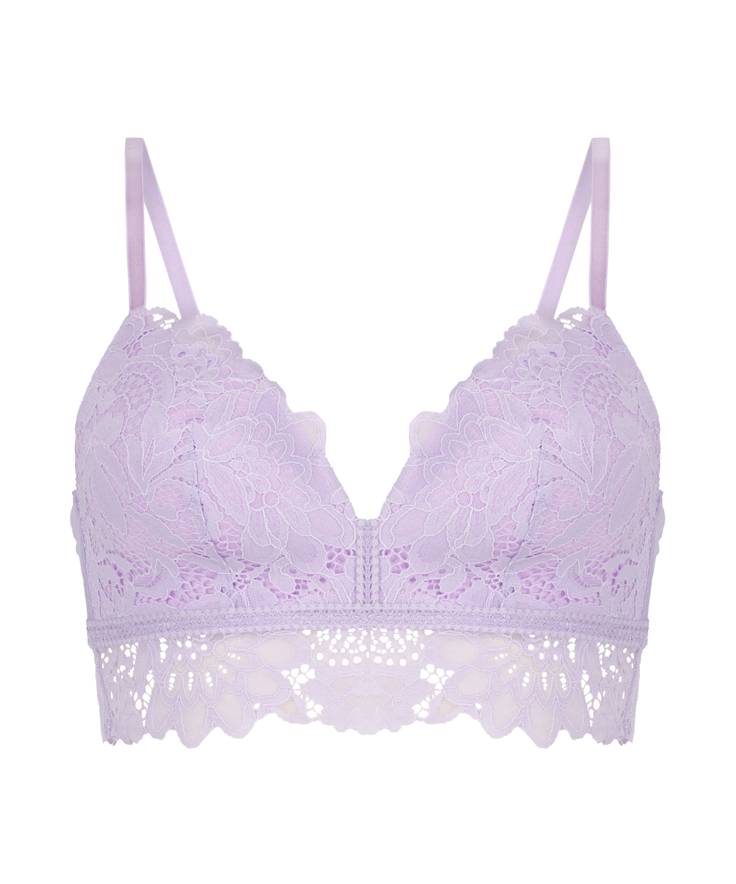 Shiloh Padded Non-wired Longline Bra, Purple, main