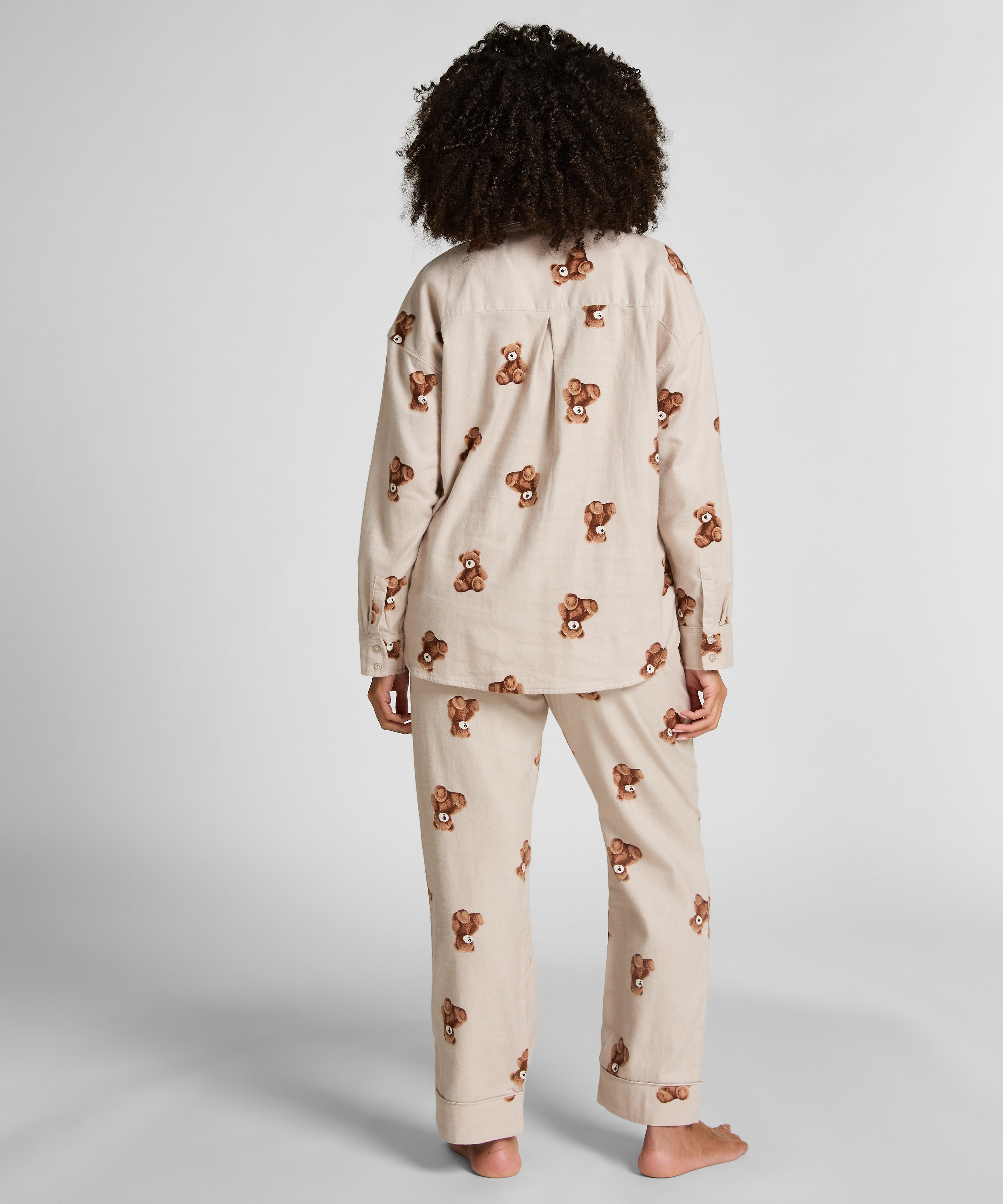 Jacket Flannel Twill Bear, Beige, main