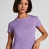 Ribbed Crew Neck Short-Sleeved Pyjama Top, Purple