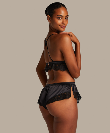 Valerie Lace French Knicker, Black