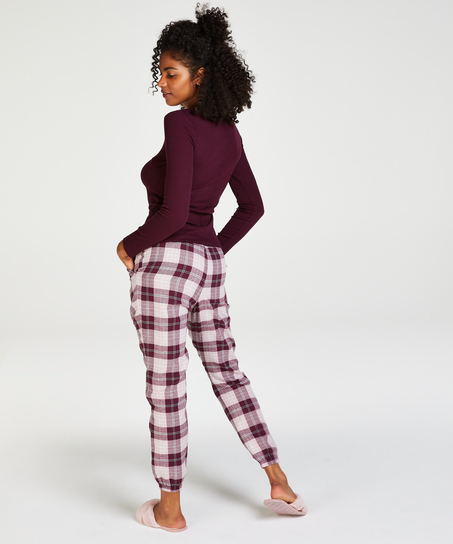 Petite Twill Check Pyjama Pants, Red