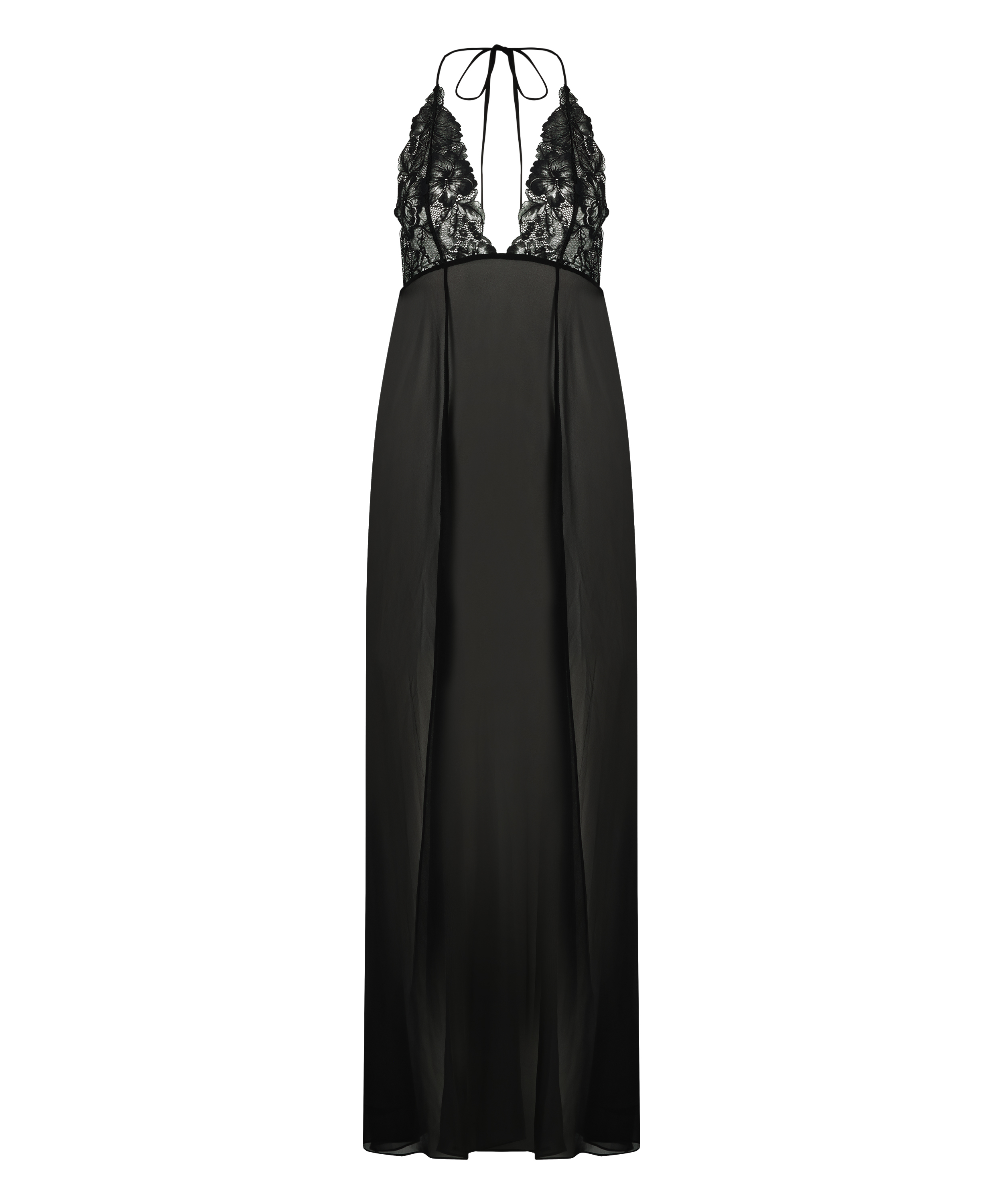 Lily Satin Chiffon Dress, Black, main