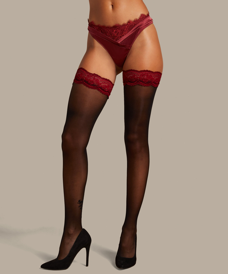 Zoe 20 Denier Noir Hold-Ups, Red