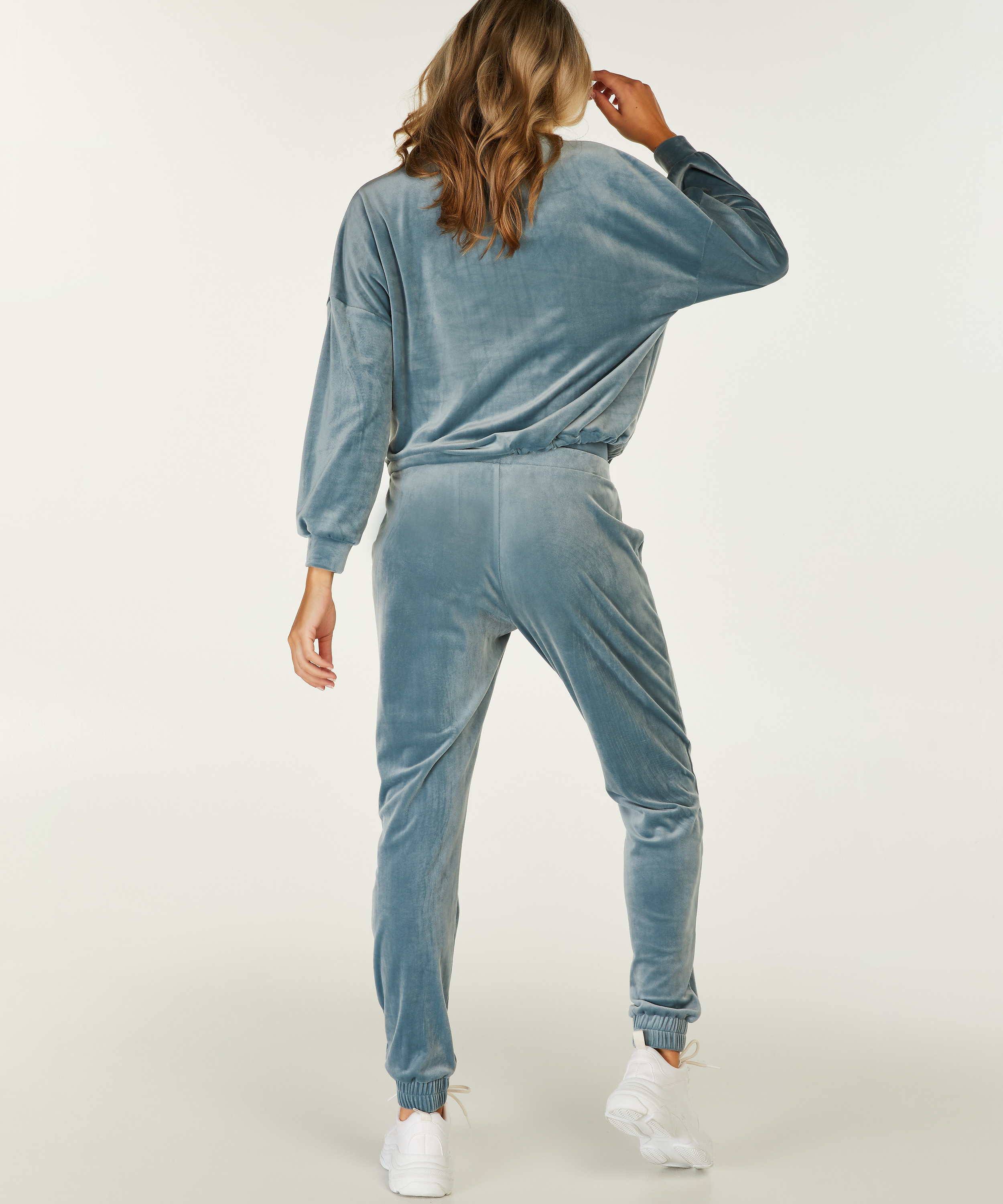 Velours Maternity Joggers, Blue, main