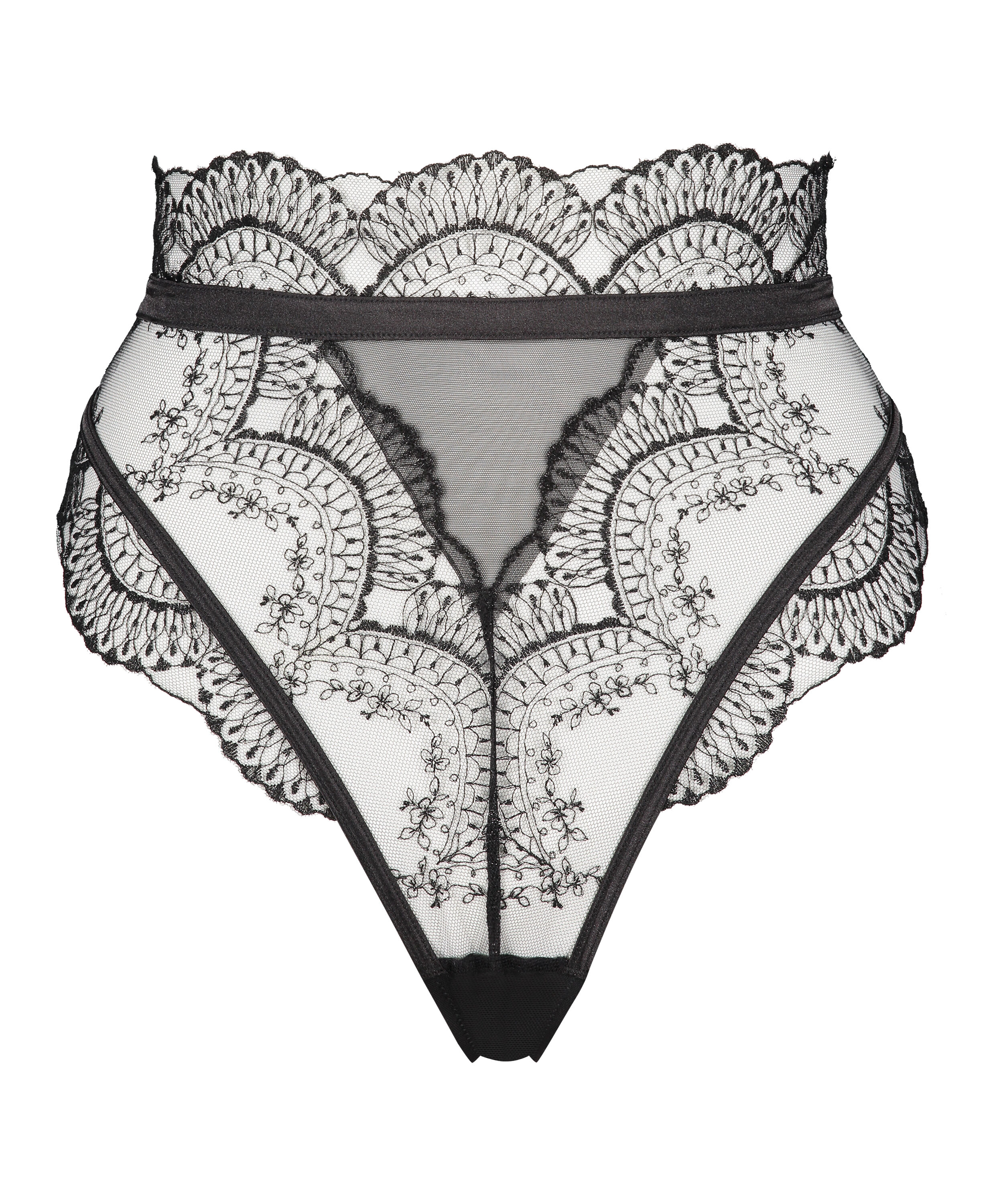 Akira High Leg Thong, Black