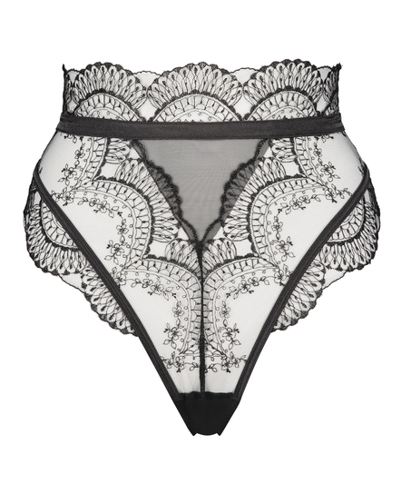 Akira High Leg Thong, Black