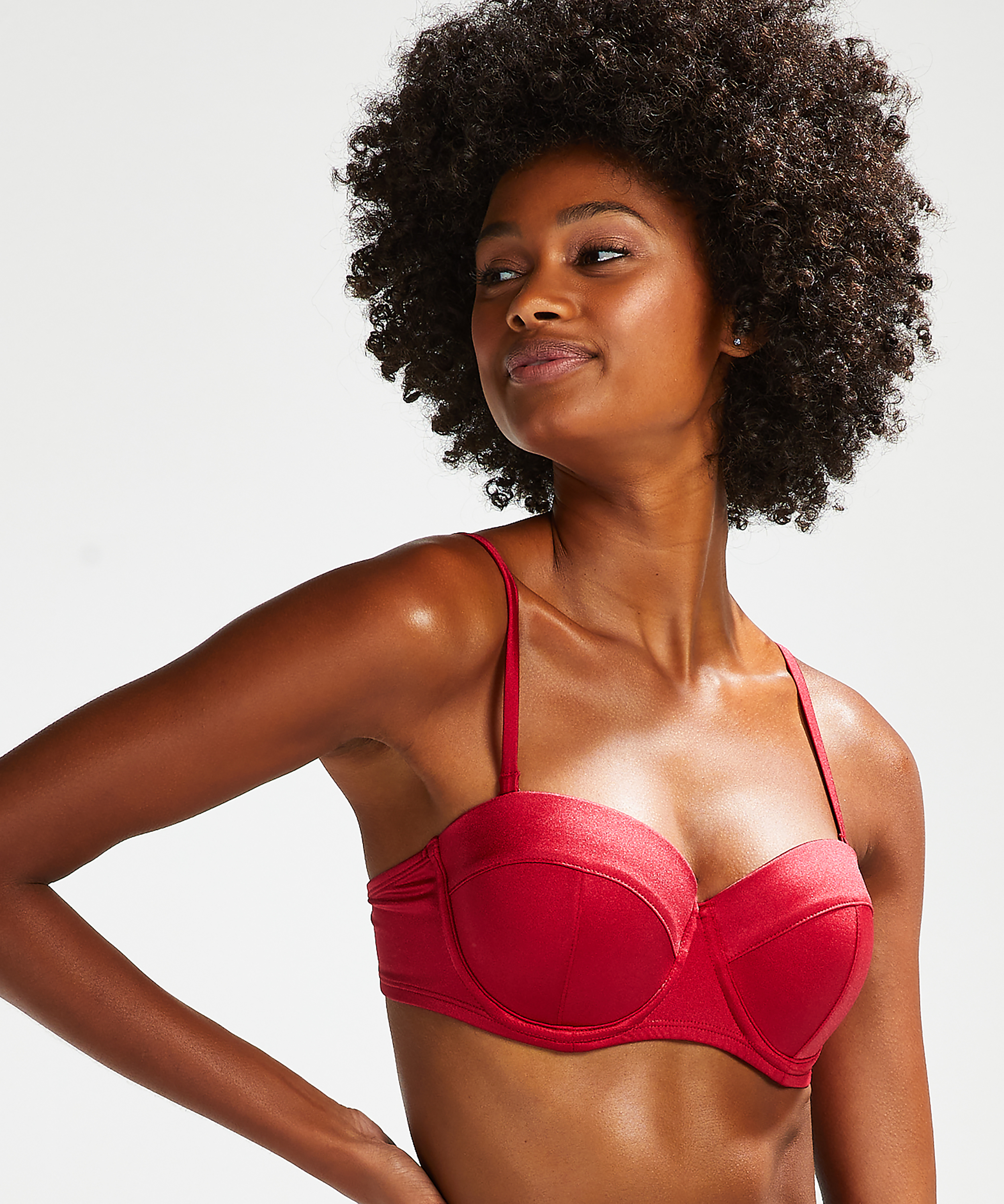 Lola Padded Underwired Bikini Top, Red, main