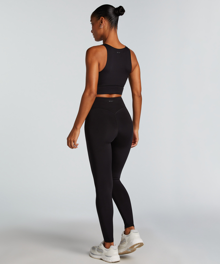 HKMX Crossed High Waisted Leggings, Black