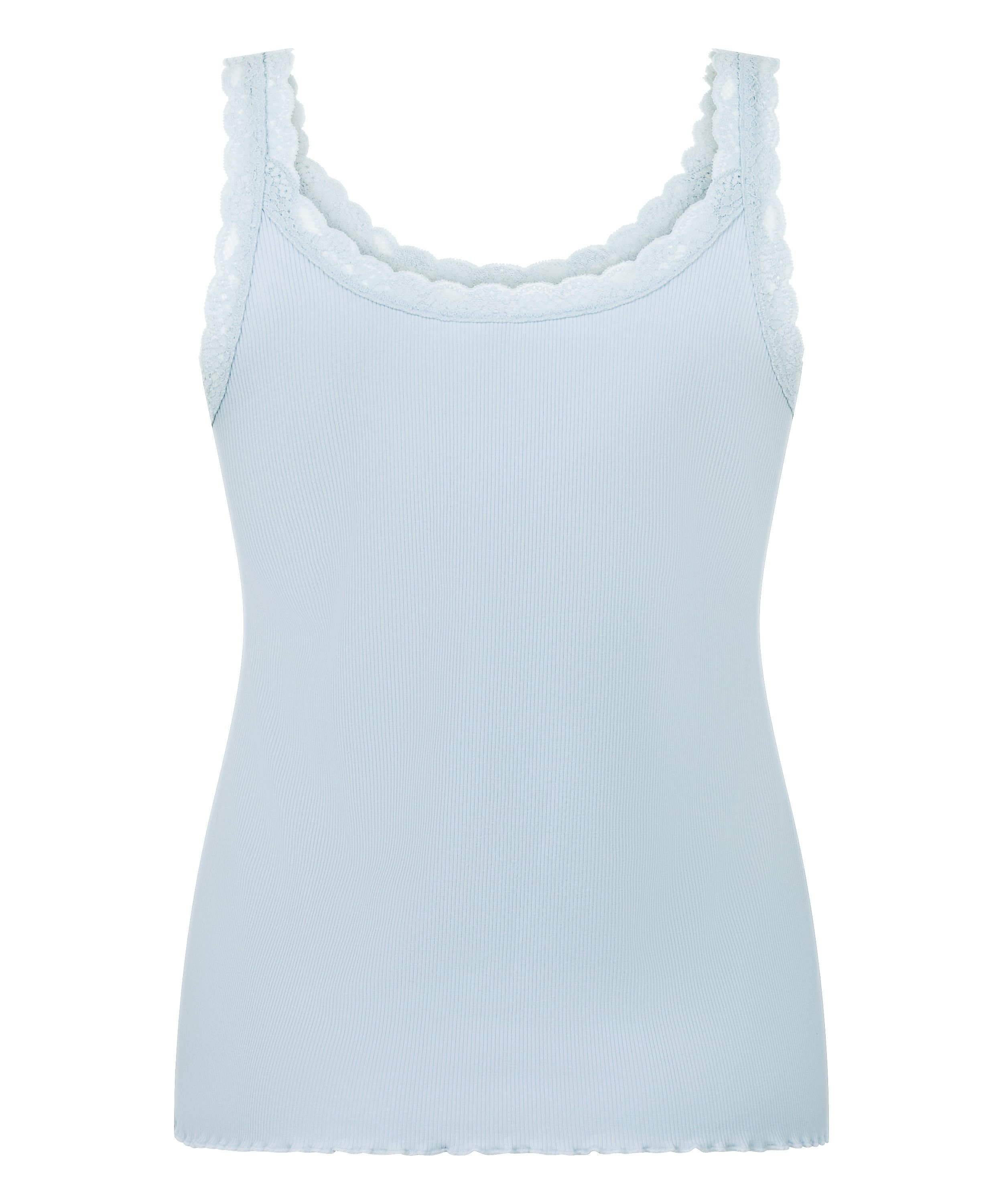 Singlet Rib Jersey Lace, Blue, main